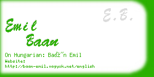 emil baan business card